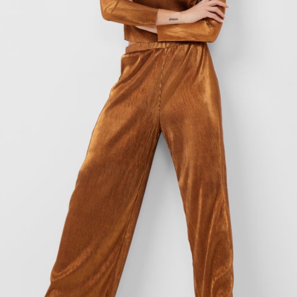 FRENCH CONNECTION TAINA METALLIC PLEATED JERSEY CULOTTES - Picture 9 of 11